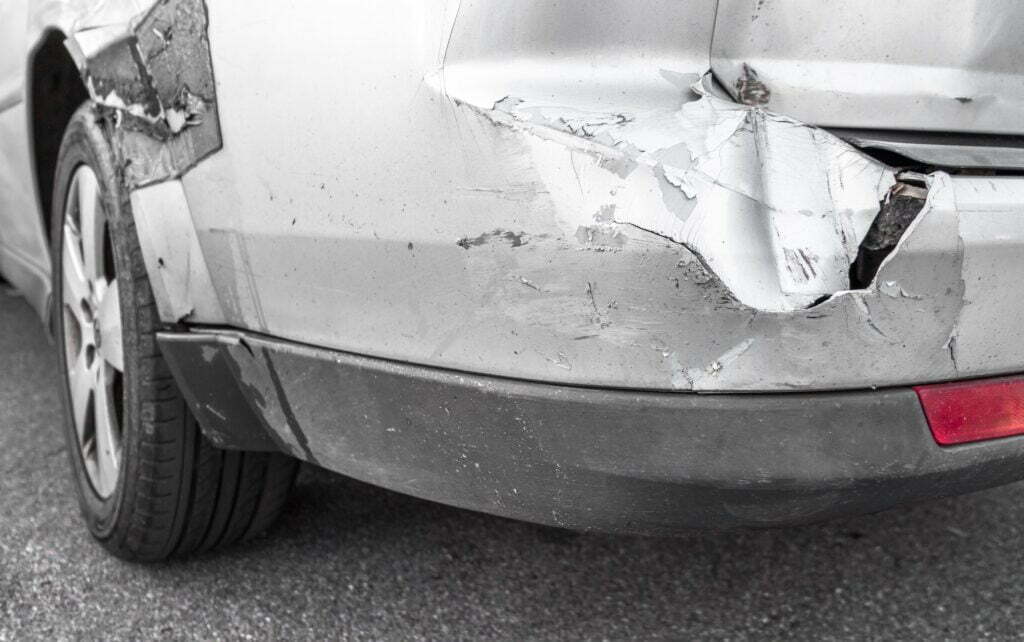 Damaged car after a car accident